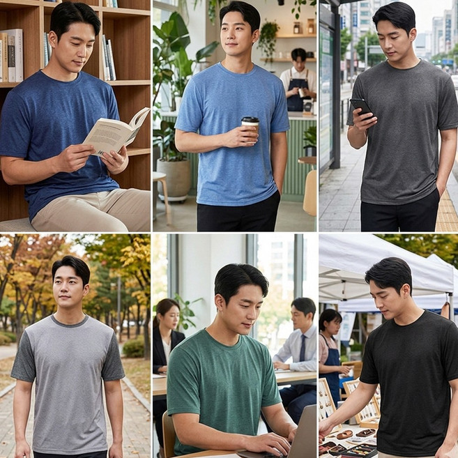 [레드캠프] 남성 쿨링 시원한 반팔티셔츠 6종택1