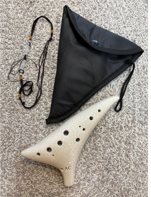 松音 陶笛 AC調 附收納袋掛繩, 1個, 百裂尖頭-白