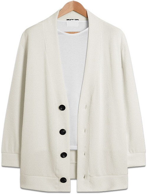 남녀공용 심플 빅버튼 오버핏 가디건 (LW017)