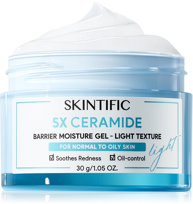 SKINTIFIC 5X 神經醯胺保濕凝膠 清爽版 強化屏障 舒緩控油, 1件, 5X清爽版保濕霜-配方升級, 30g