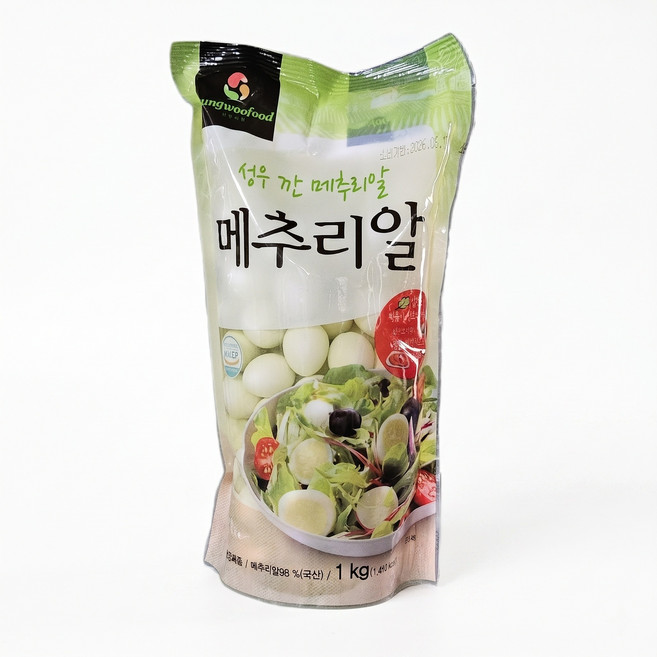 성우식품 맛있는 국산 깐 메추리알 1kg 고단백 알카리성 식품, 1개
