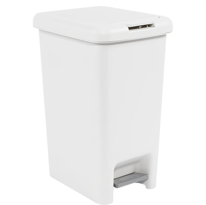 하비티 모던 심플 원터치 저소음 페달 휴지통 20L, 화이트