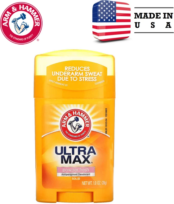 Arm & Hammer UltraMax 고형 데오드란트 남성용 파우더 프레시 28g (1oz), 1개 - 쿠팡