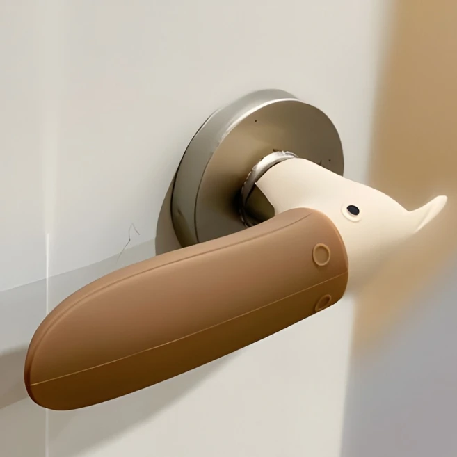 카멜리안 버드 실리콘 문손잡이 커버 도어 문고리 손잡이, 브라운 - 쿠팡