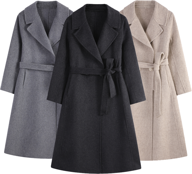 프리미엄 울 벨트 코트 + 목도리세트 T3SS45
