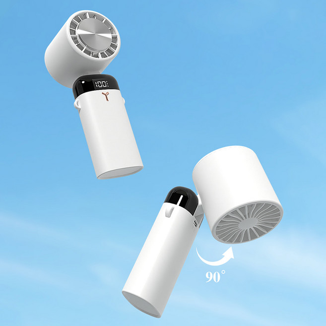 밉상들 급속 냉각 휴대용 손풍기 BLDC 모터 에어컨 손 선풍기, 네이비블루