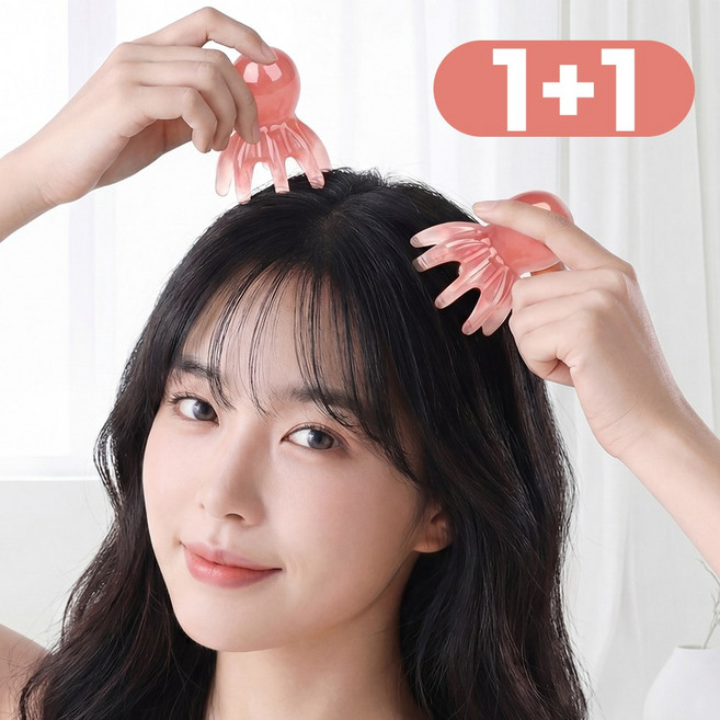 코살루 문어괄사 두피 얼굴 바디 마사지기, 핑크핑크, 1개