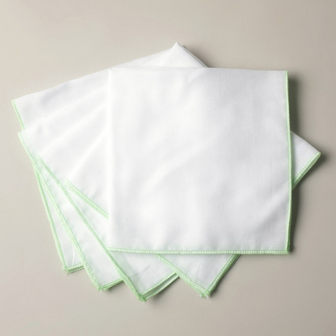 아기코끼리 아기 순면 손수건 10p, 1개, 10개입, 그린