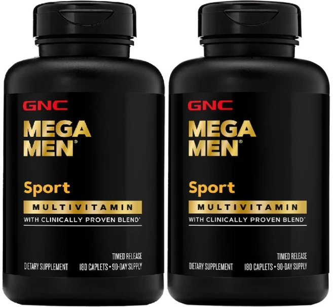 [정품 미국 배송] GNC 메가맨 남성용 스포츠 180정 (캐플렛) Mega Men Sports 180cts, 2개 - 쿠팡