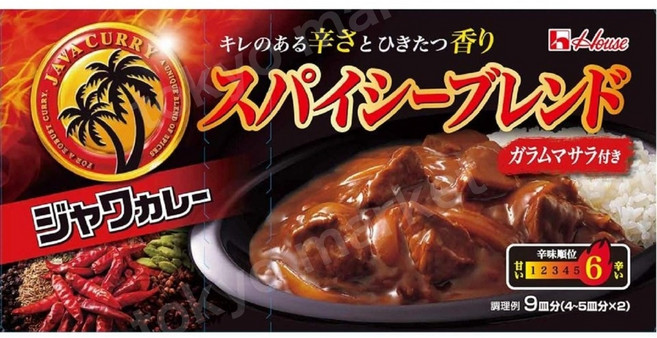 일본 하우스 자와카레 스파이시블렌드 초매운맛 고형카레 (191g) 1개, 191g