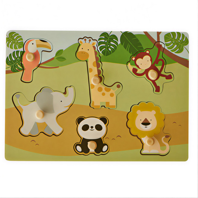 피에스타 꼭지퍼즐 동물원, 1개, 6피스