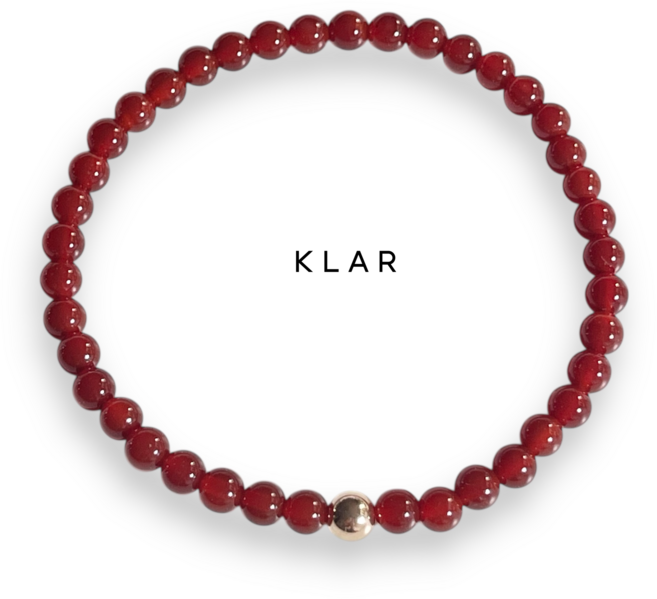 클라(KLAR) 천연 자마노(Sard) 14k 원석팔찌 (4미리)