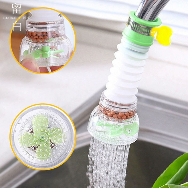 淘淘の屋 水龍頭過濾器，麥飯石過濾防濺噴頭, 1個, 顏色隨機