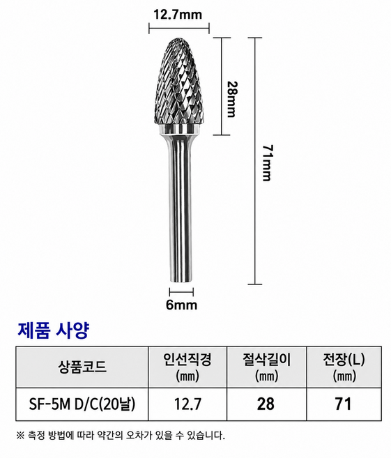 초경로타리바 SF-5M DC 샹크 6mm 타일눈제거 버제거, 1개