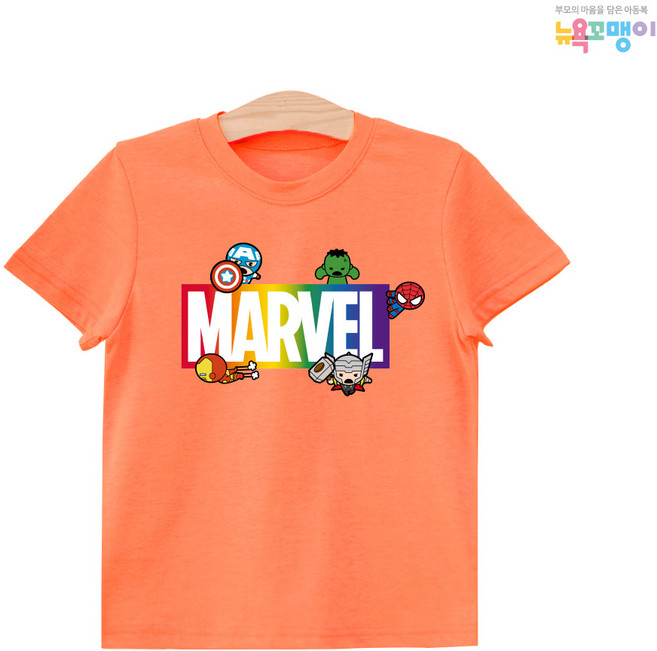 뉴욕꼬맹이 마블 반팔티(네온) P145