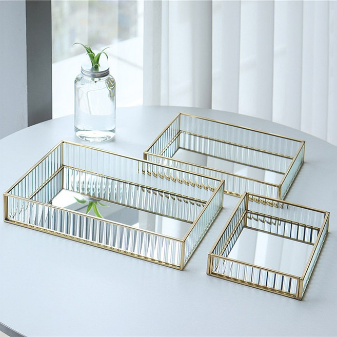 데코트리 인테리어 골드 미러트레이