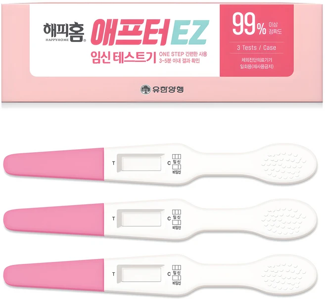 해피홈 애프터 EZ 임신테스트기, 3개입, 1개 - 쿠팡