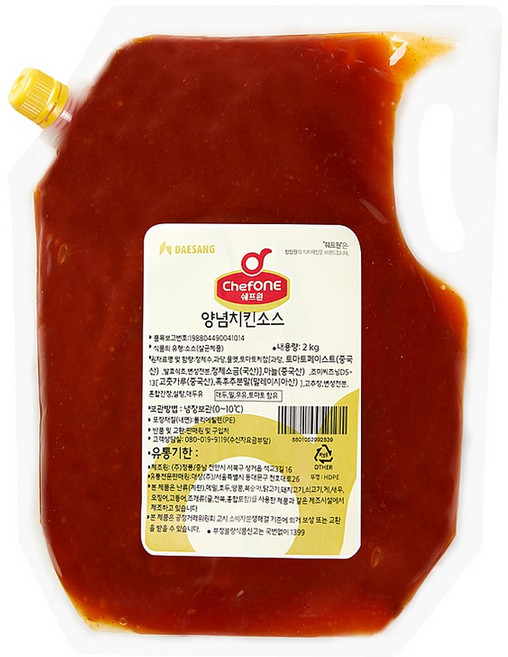쉐프원 양념치킨소스 2kg/청정원소스, 2kg, 1개