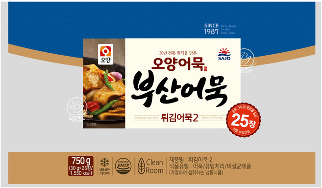 사조 오양 상천 부산어묵 750g x 5봉 (냉동) /튀김 사각 꼬치 어묵 탕, 5개