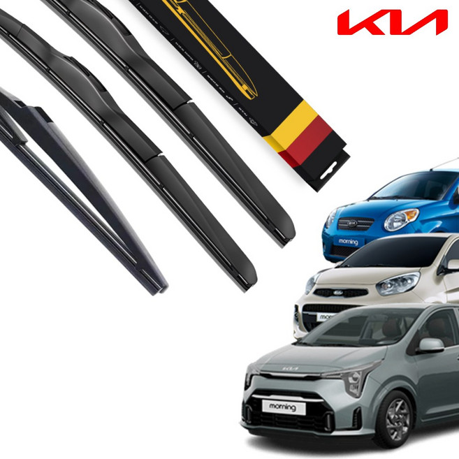 1+1+1 모닝 SA TA JA 전차종 호환 순정형 전면 후면 후방 뒷유리 와이퍼 하이브리드 세트, SW-올뉴/더뉴/모닝(11-16)550+400, SRB230(12in)올뉴/더뉴/모닝11.01-16