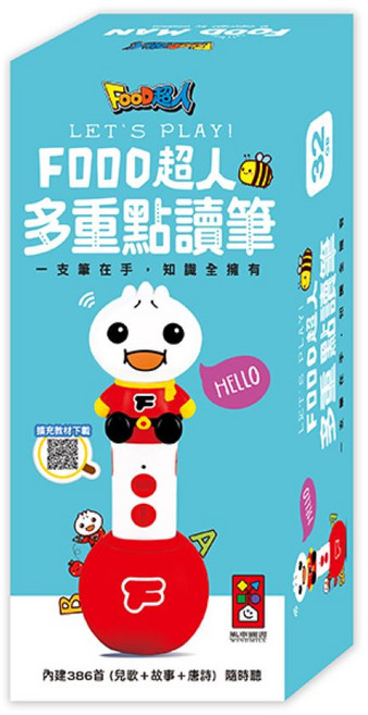 FOOD超人 多重點讀筆 內建386首豐富內容, 白色, 1RPM_COUNT