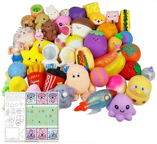 말랑이 푸쉬팝 랜덤박스 완구 20종 세트, 혼합색상, 1세트