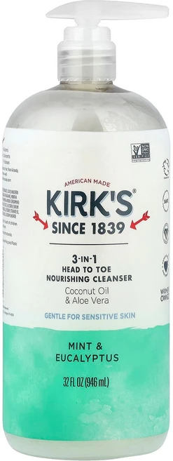 커크스 3-in-1 헤드 투 토 너리싱 클렌저 민트 & 유칼립투스 향 946ml (32 fl oz) KIR-11024 - 쿠팡