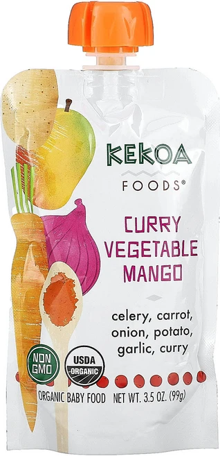 Kekoa 유기농 이유식 커리 식물성 망고 맛 99g(3.5oz), Kekoa유기농이유식커리식물성망고맛99g35oz, 99g, 1개 - 쿠팡