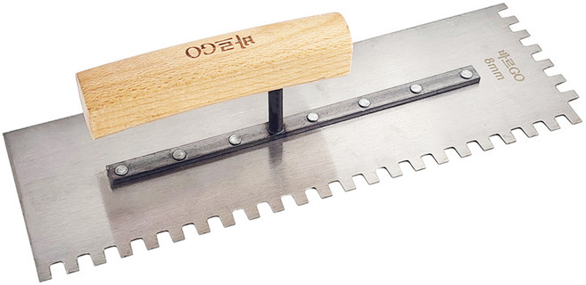 바르고 톱니 고대 타일 압착고데 흙손 갈갈이, 바르고 톱니고대 8mm, 1개