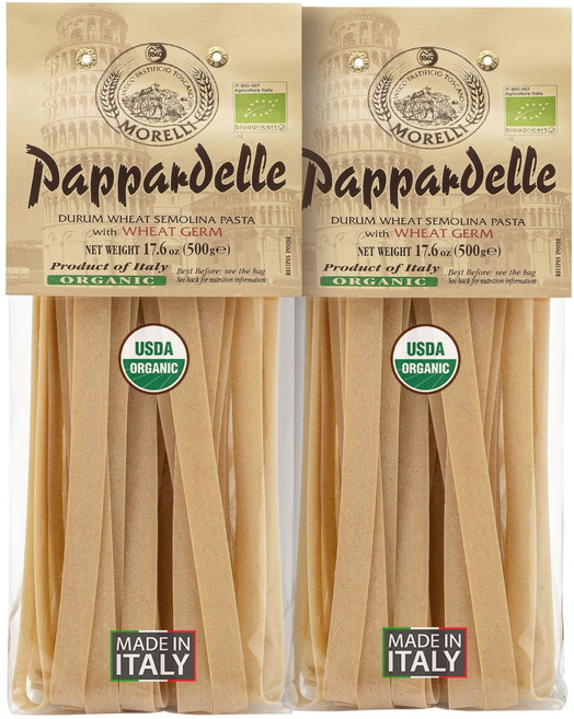 모렐리 파파르델레 파스타 면 - 이탈리아 직수입 파스타 Morelli Italian Pappardelle Organic Pasta Noodles - 17.6 oz 2 Pac, 2개, 1g