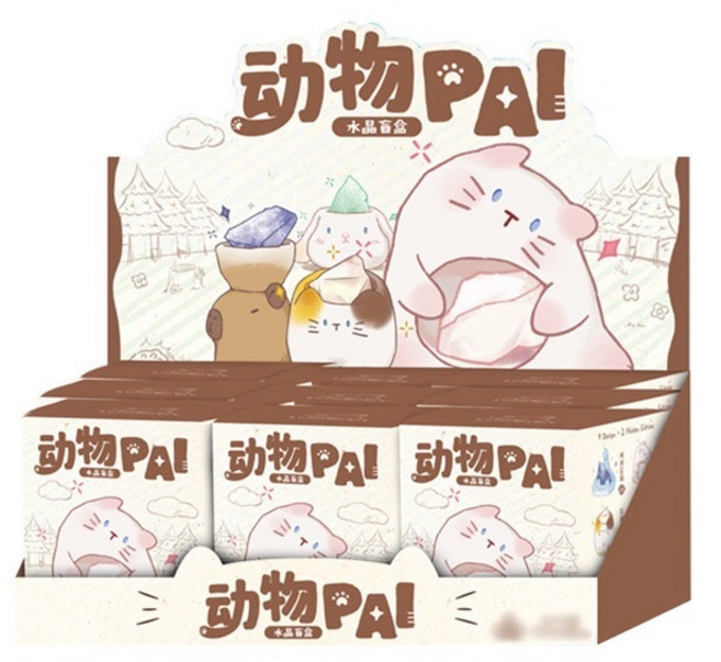 動物PAI 動物系列水晶盲盒 9款2隱藏版 天然水晶擺飾 驚喜收藏, 1個, 動物系列 水晶盲盒/個(買整套請下數量9