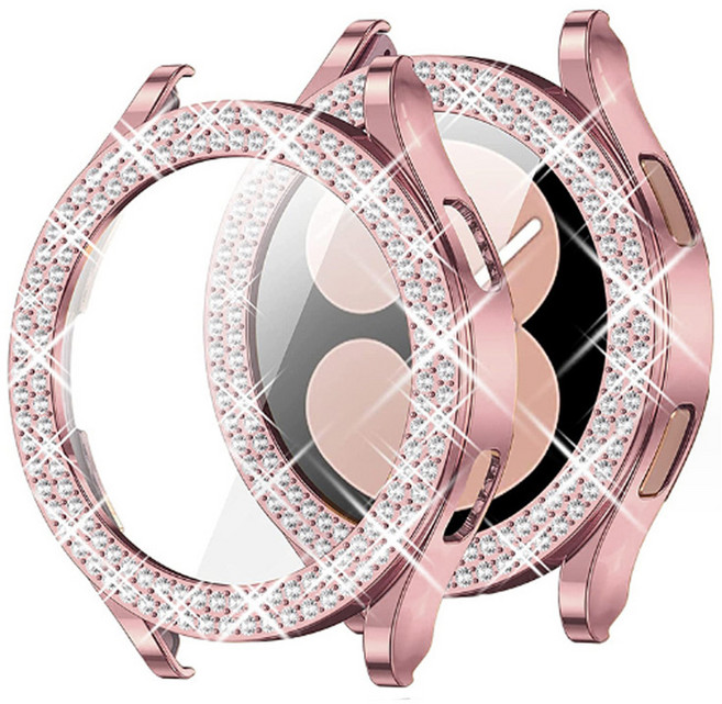 에버원 갤럭시워치7 워치6 워치5 워치4 클래식 40mm 44mm 47mm 두줄큐빅 커버 케이스, G502-워치6 40mm, 투명, 1개