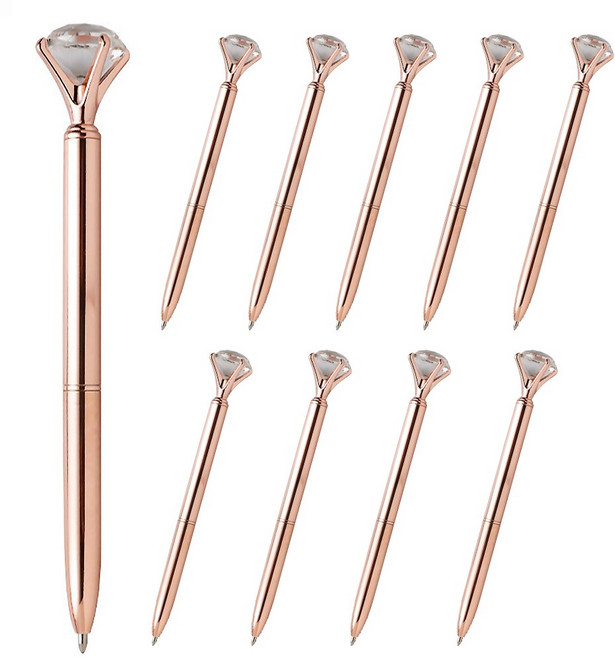 다르앤 다이아몬드 보석 큐빅 볼펜, 10개, 로즈골드