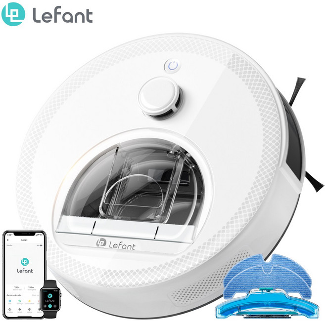 Lefant M330 Pro 프리미엄급 물걸레 로봇청소기 초슬림한 디자인 다기능 앱제어 (25년 최신 버전), 화이트