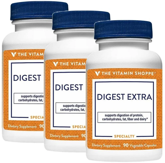 더비타민샵 다이제스트 엑스트라 캡슐 The Vitamin Shoppe Digest Extra Digestive Enzymes, 3개, 90정 - 쿠팡