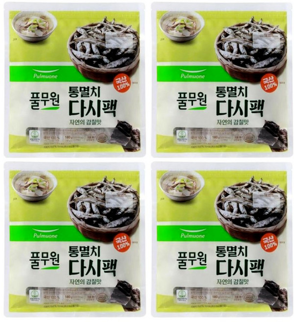 풀무원 [풀무원] 자연의 감칠맛 통멸치 다시팩 (18gx10입)x4 / 총40개, 180g, 4개