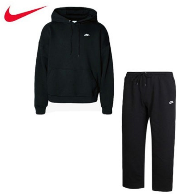 나이키 프렌치 테리 후드일자팬츠세트 FN 블랙 국내AS