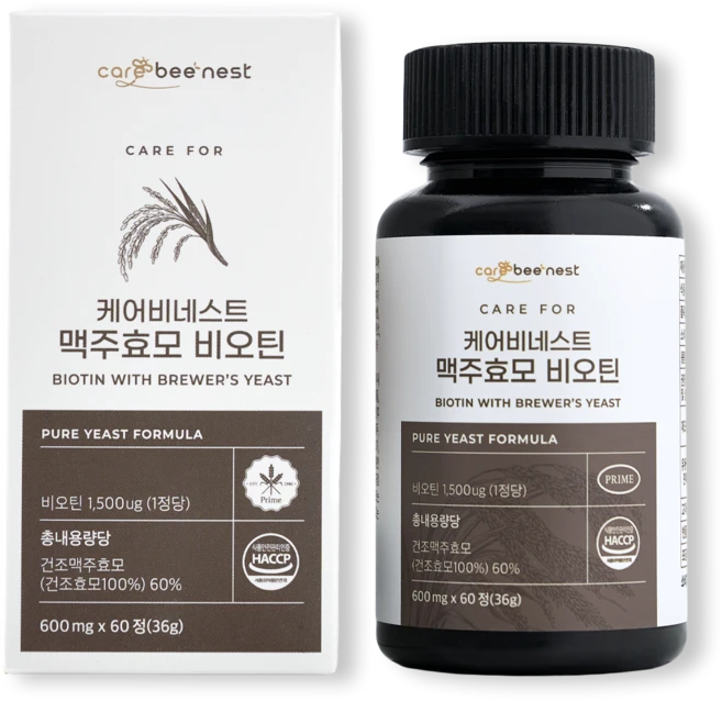 케어비네스트 맥주효모 비오틴 60정 2개월분, 1개 - 쿠팡
