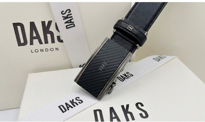 닥스 입체 엠보패턴 사각버클 남성 자동벨트 (선물포장)