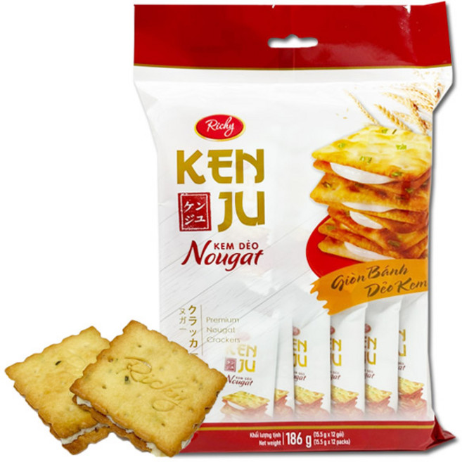 리치 켄주 누가 크림 크래커, 186g, 1개