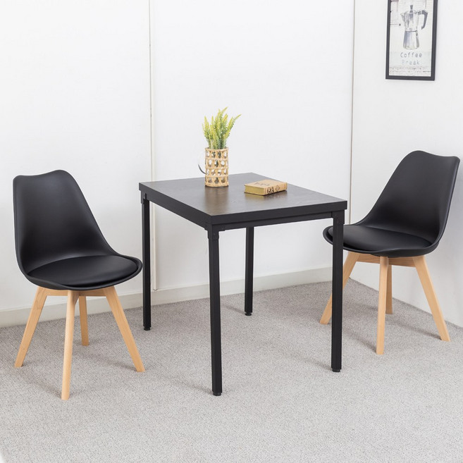 에코베스트 식탁의자 네티체어2P 카페의자 식당의자 인테리어의자 원목의자 플라스틱의자 디자인체어 다이닝체어, 네티체어2P블랙