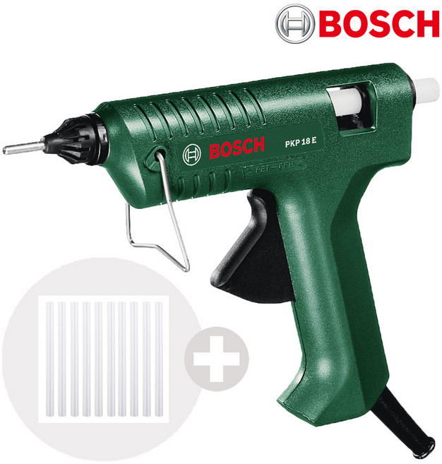 보쉬 글루건 PKP18E + 글루건스틱 10개 실리콘 접착제 본드총 핫멜트, PKP18E+글루건스틱10개, 1세트