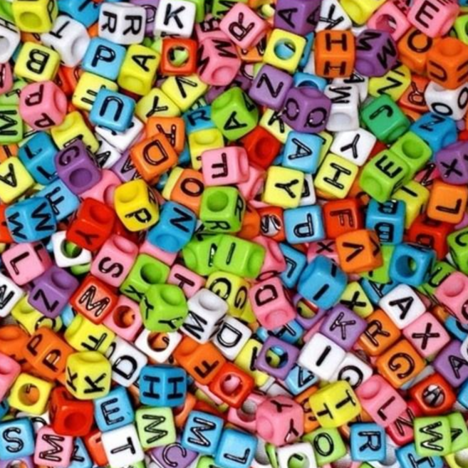 [루앤블리] 알파벳 영어 이니셜 숫자 하트 별 스마일 비즈 아크릴비즈 팩 모음 10g