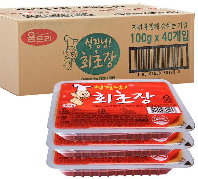 움트리 실장님회초장 일회용 배달용 여행용 포장용 초고추장, 100g, 40개