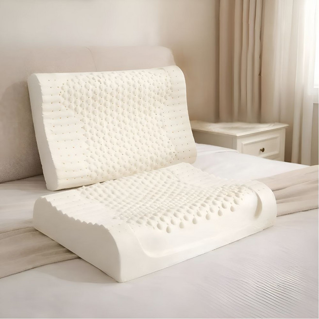 다비크 천연라텍스 경추베개 속커버 포함, 1개, 화이트