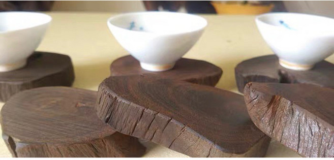 《泓潤》台灣肖楠烏木原木杯墊, 小,S, 1個