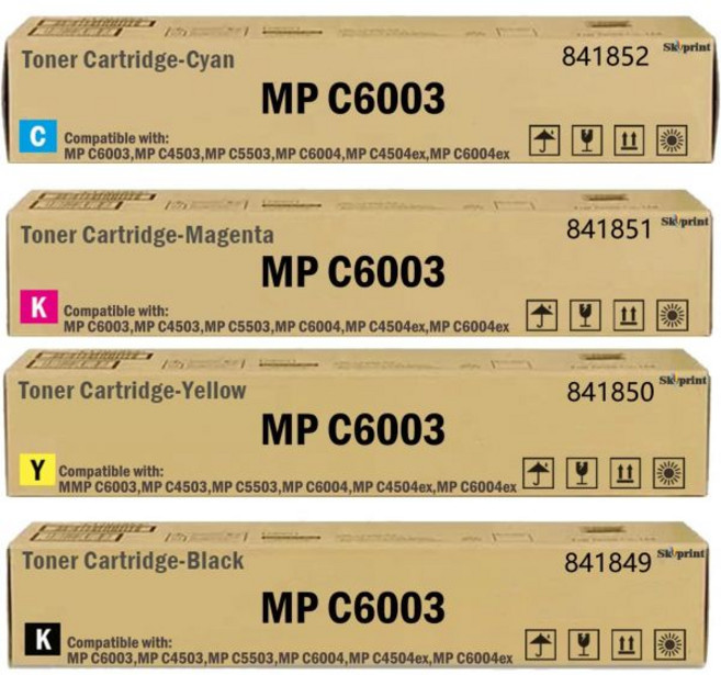 Ricoh Aficio Lanier Savin MP C6003 C4503 C5504 C4504ex C6004ex 시리즈 프린터용 토너 카트리지 블랙 시안 옐로우 마젠타 교체 4, Ricoh Aficio Lanier Savin MP C