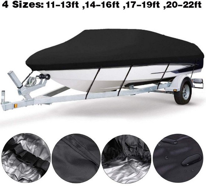 보트 덮개 고무보트 낚시배 커버 요트 420x270cm 천막 블랙 11-13FT, 그린 사각형 21-24FT-750x360cm