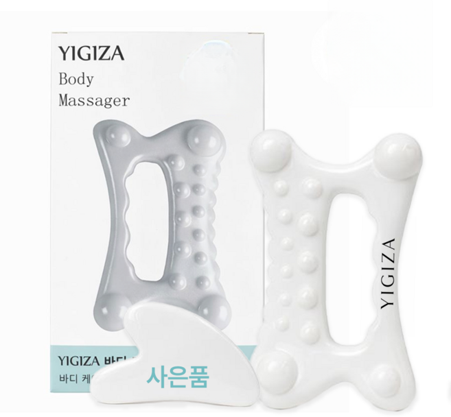 [재고정리]YIGIZA괄사 바디 페이스 마사지 지압 림프순환 얼굴 바디괄사 붓기 승모근, 화이트, 1개