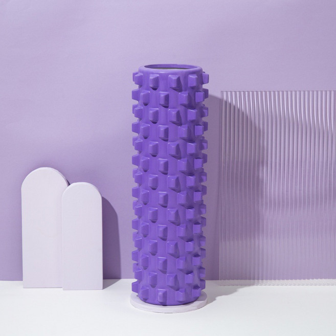 BODY MORE FUN 泡沫滾筒按摩器 200KG高強承重, 45*14cm - 空心狼牙款紫色, 1個